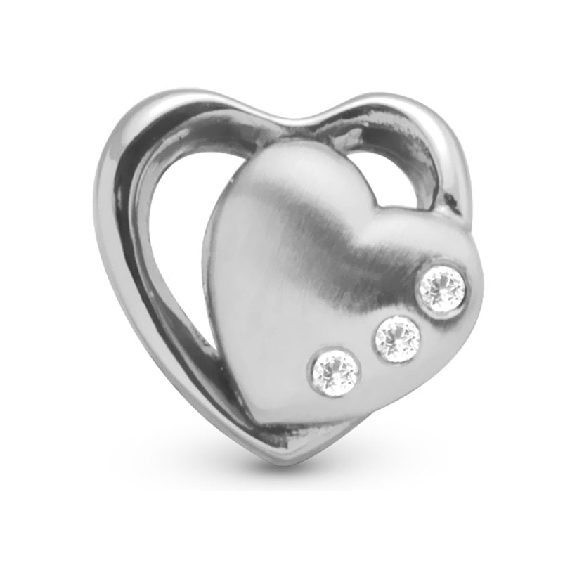 Christina Hearts 2-Tone charm i sølv med topas til læderarmbånd