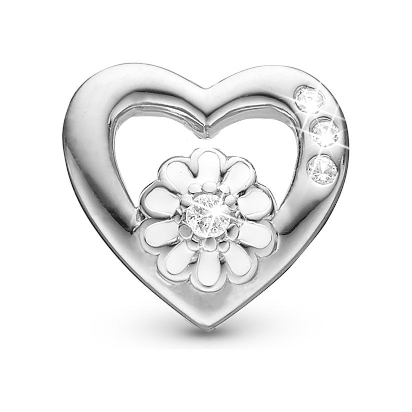 Christina Marguerit Love charm i sølv med zirkonia til læderarmbånd