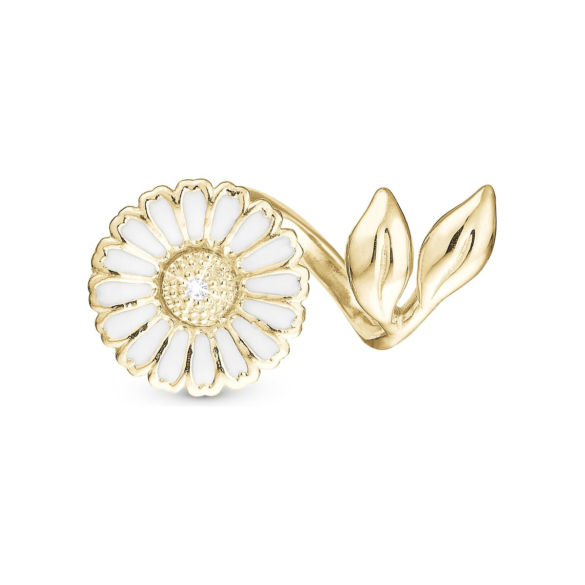 Christina Marguerit with Leafs charm i forgyldt sølv med topas til læderarmbånd