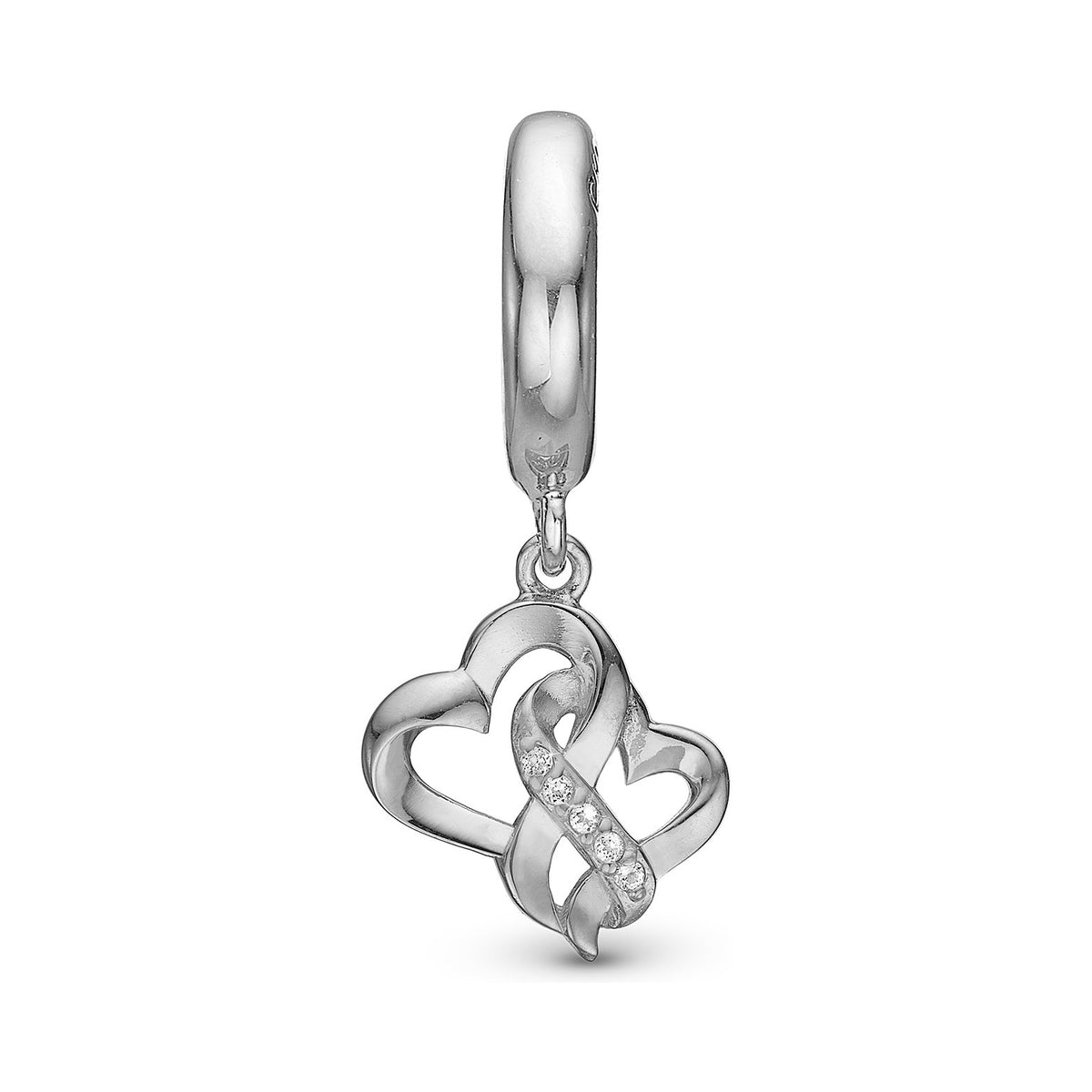 Christina Mother Child True Love charm i sølv med zirkonia til læderarmbånd