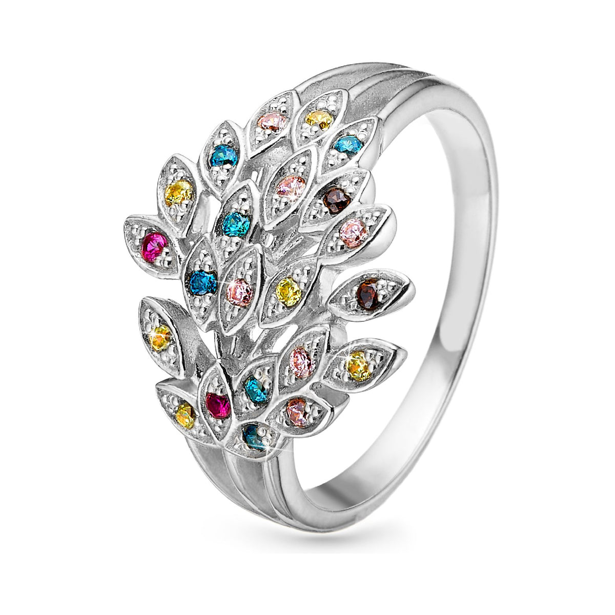 Christina Peacock ring i sølv med zirkonia