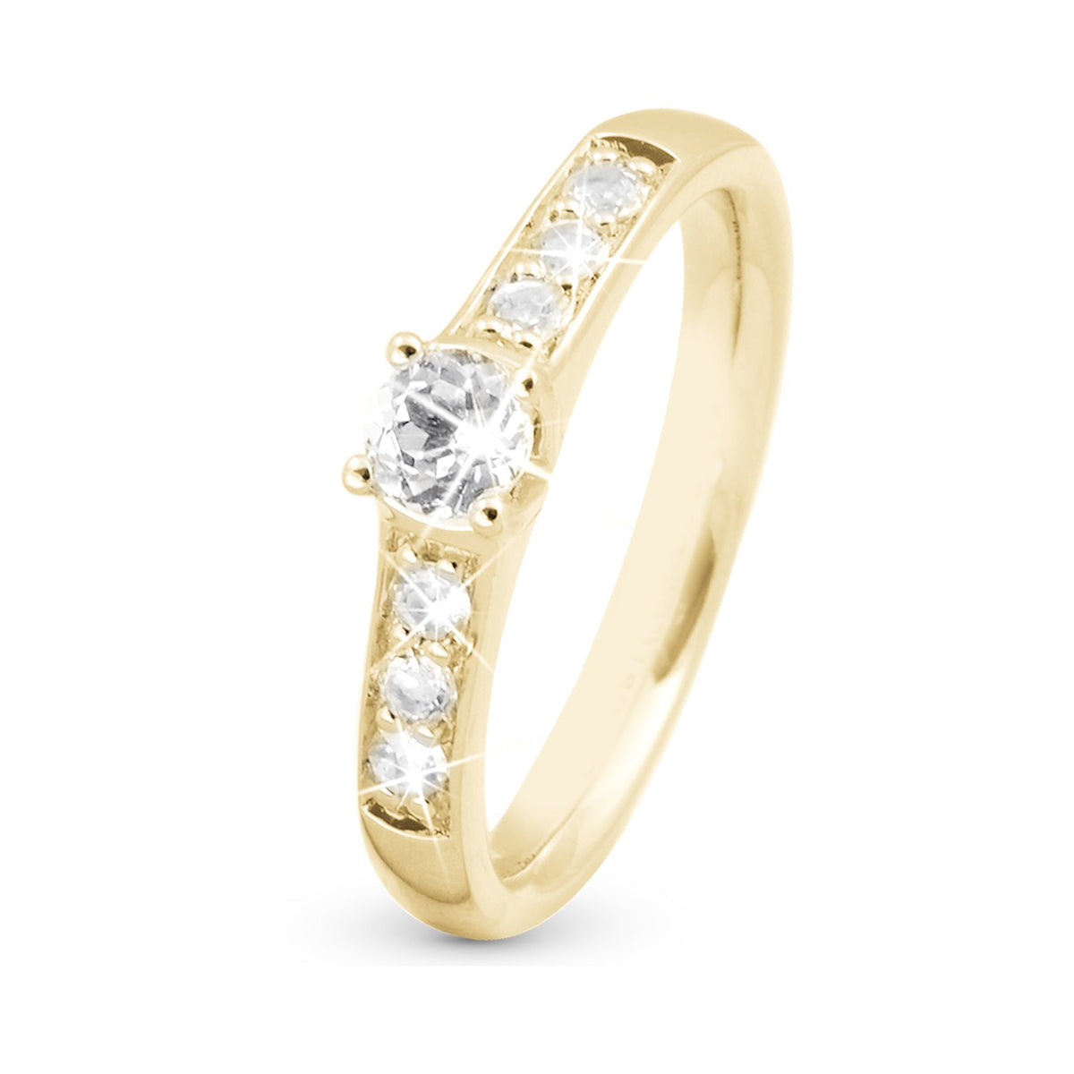 Christina Princess ring i forgyldt sølv med zirkonia