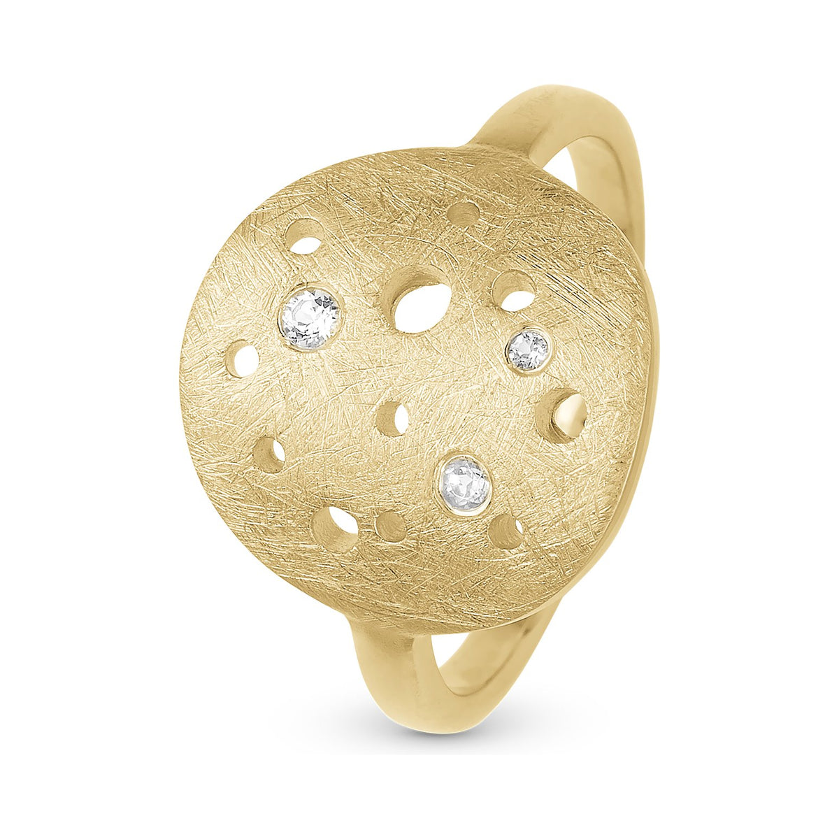 Christina The Moon ring i forgyldt sølv med topas