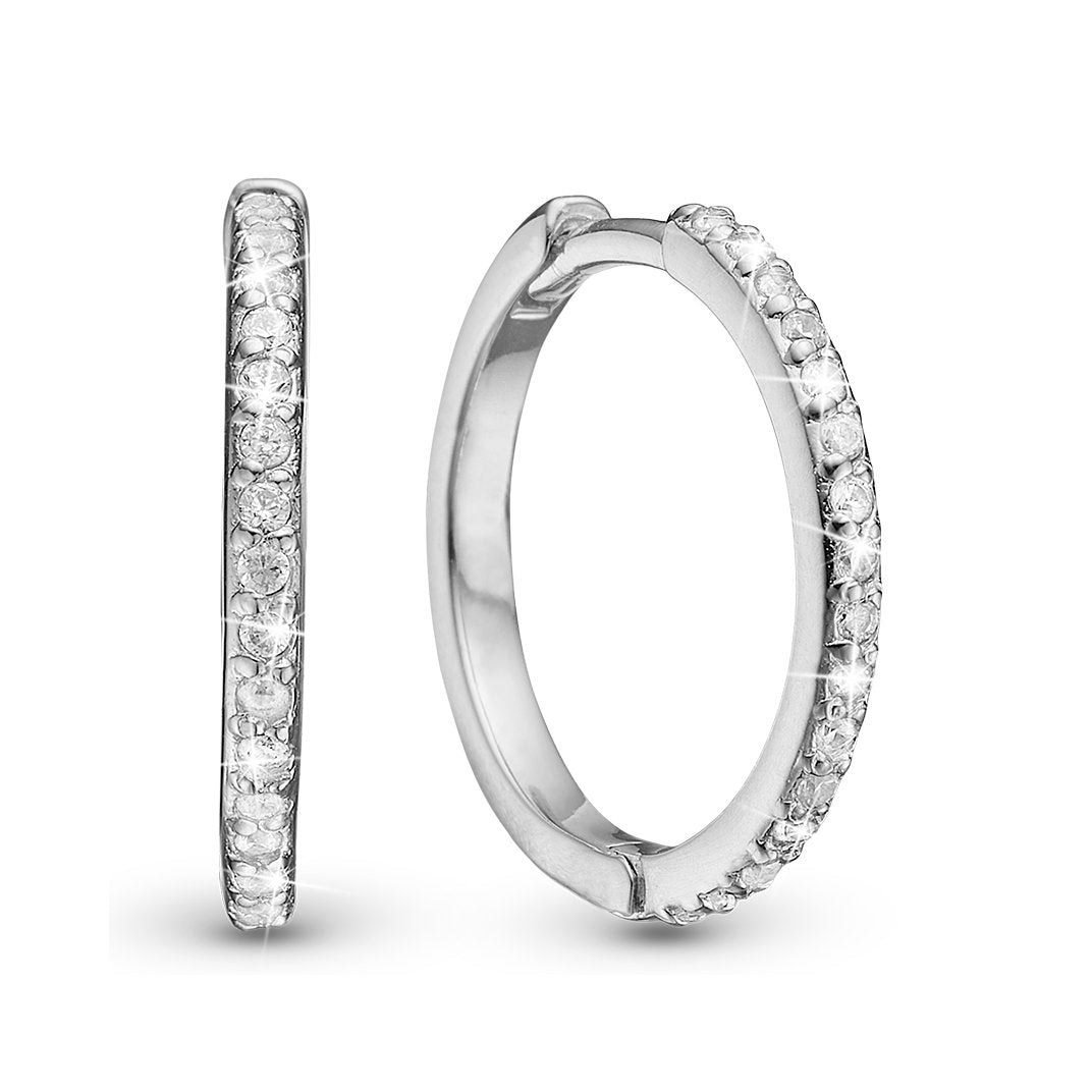 Christina Twinkle Hoops øreringe i sølv med zirkonia 13 mm