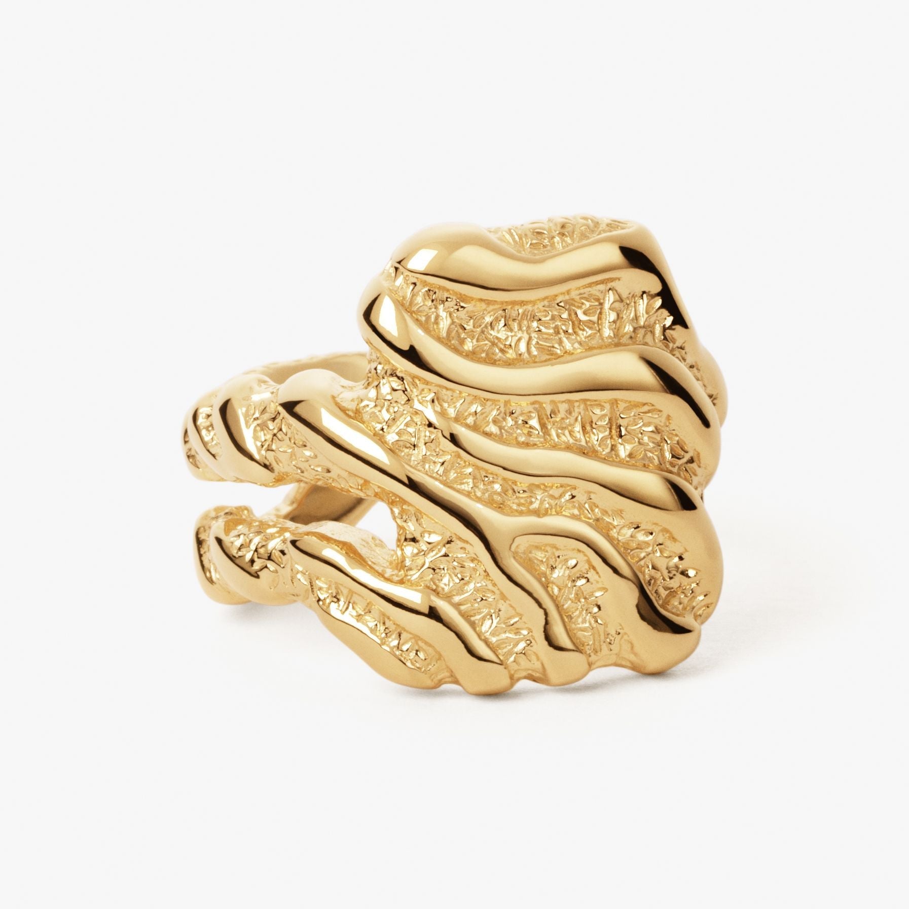 Large Zebra Ring i forgyldt sølv, Camille Brinch
