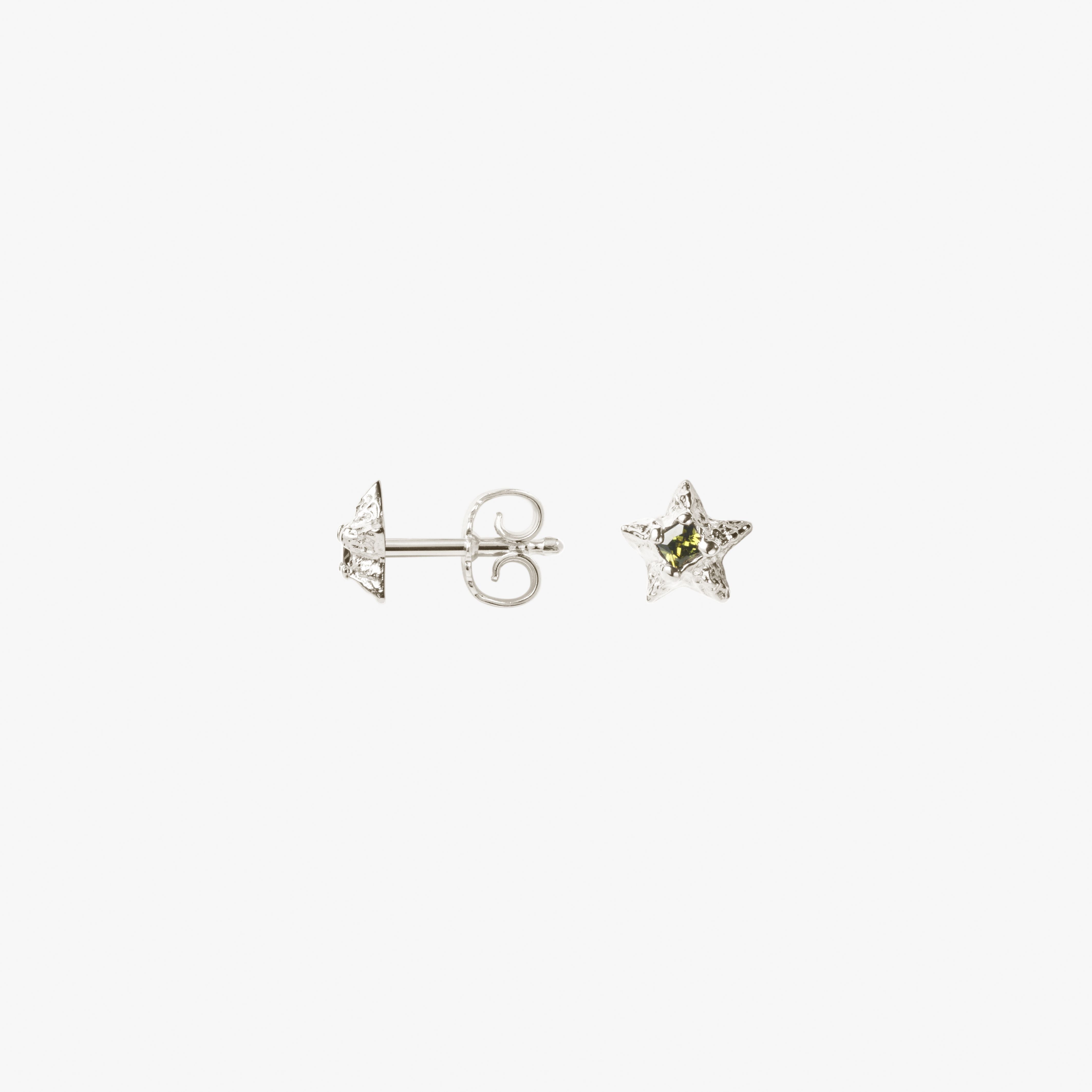 Camille Brinch Sparkly Star Gem Stud Earrings i sølv