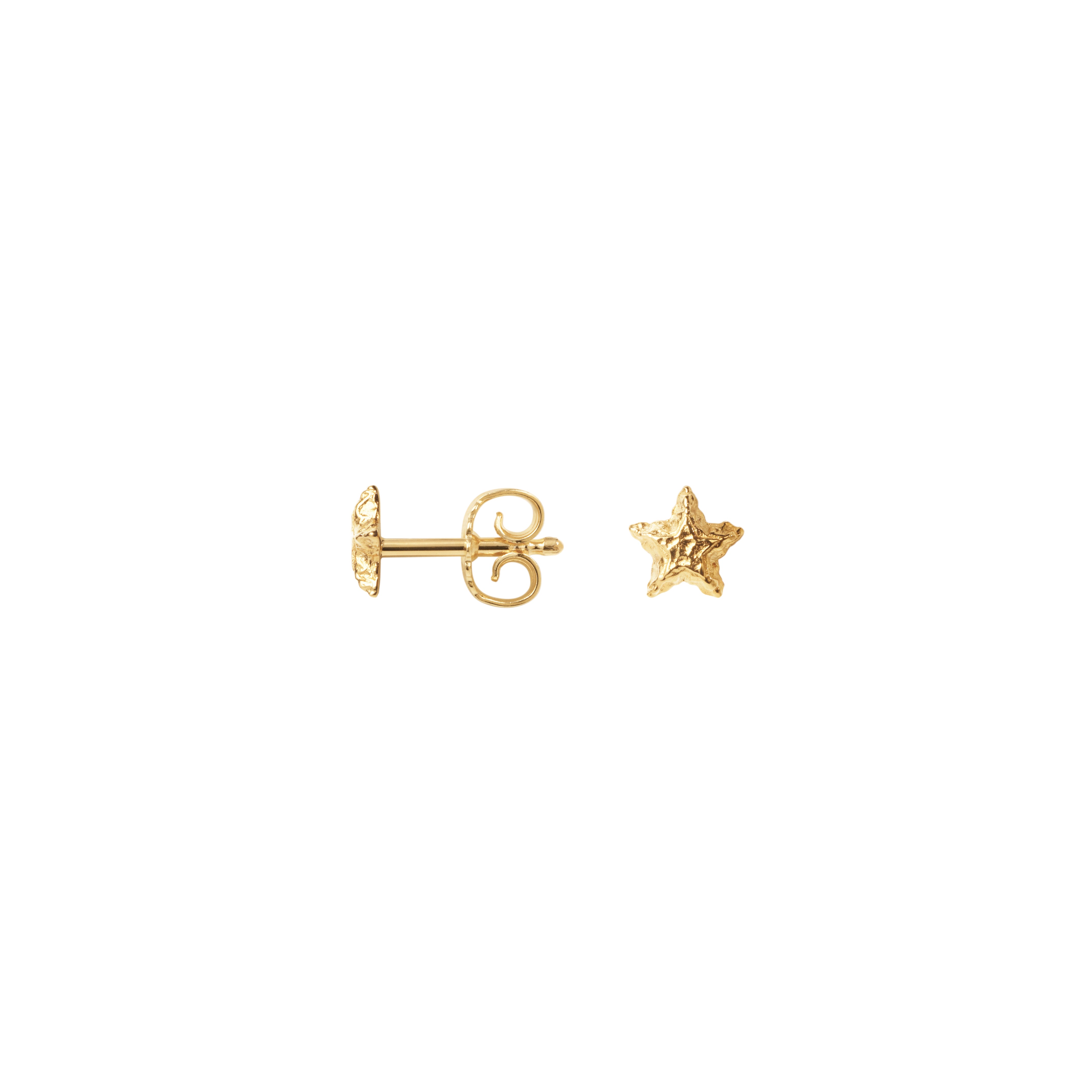 Camille Brinch Sparkly Star Stud Earrings forgyldt