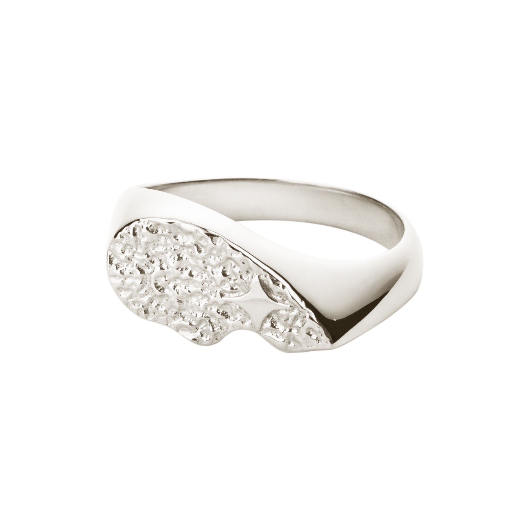 Camille Brinch Textured BFF Sparkly Ring i sølv