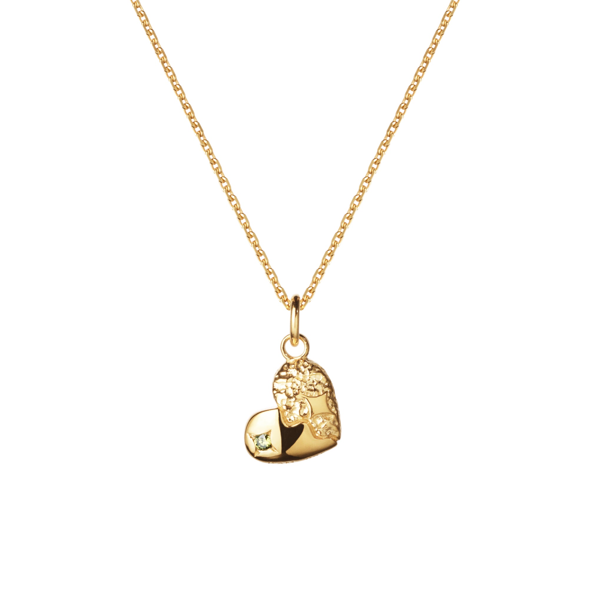 Camille Brinch Heart Sparkly Necklace forgyldt