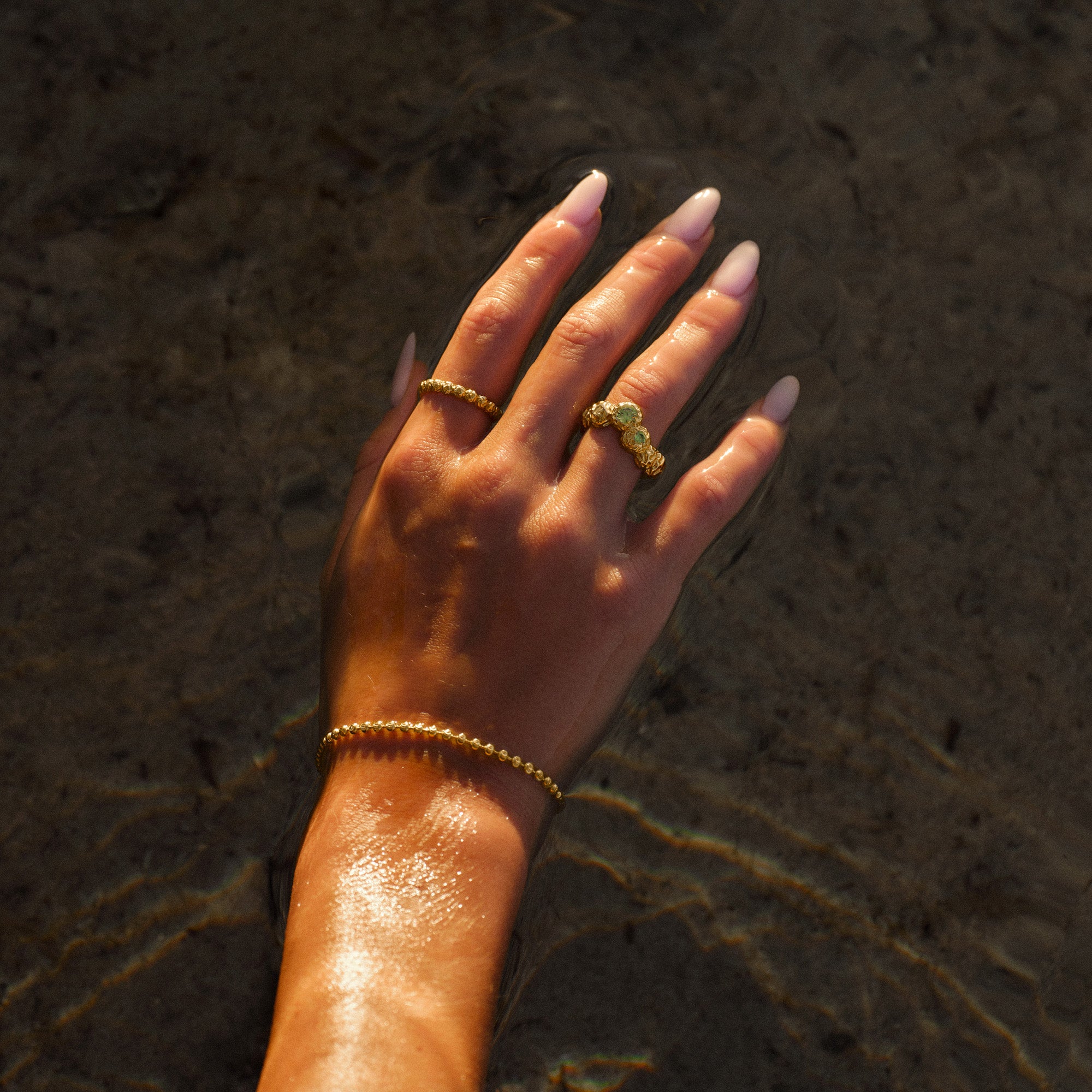 Camille Brinch Small Dots Ring forgyldt styling