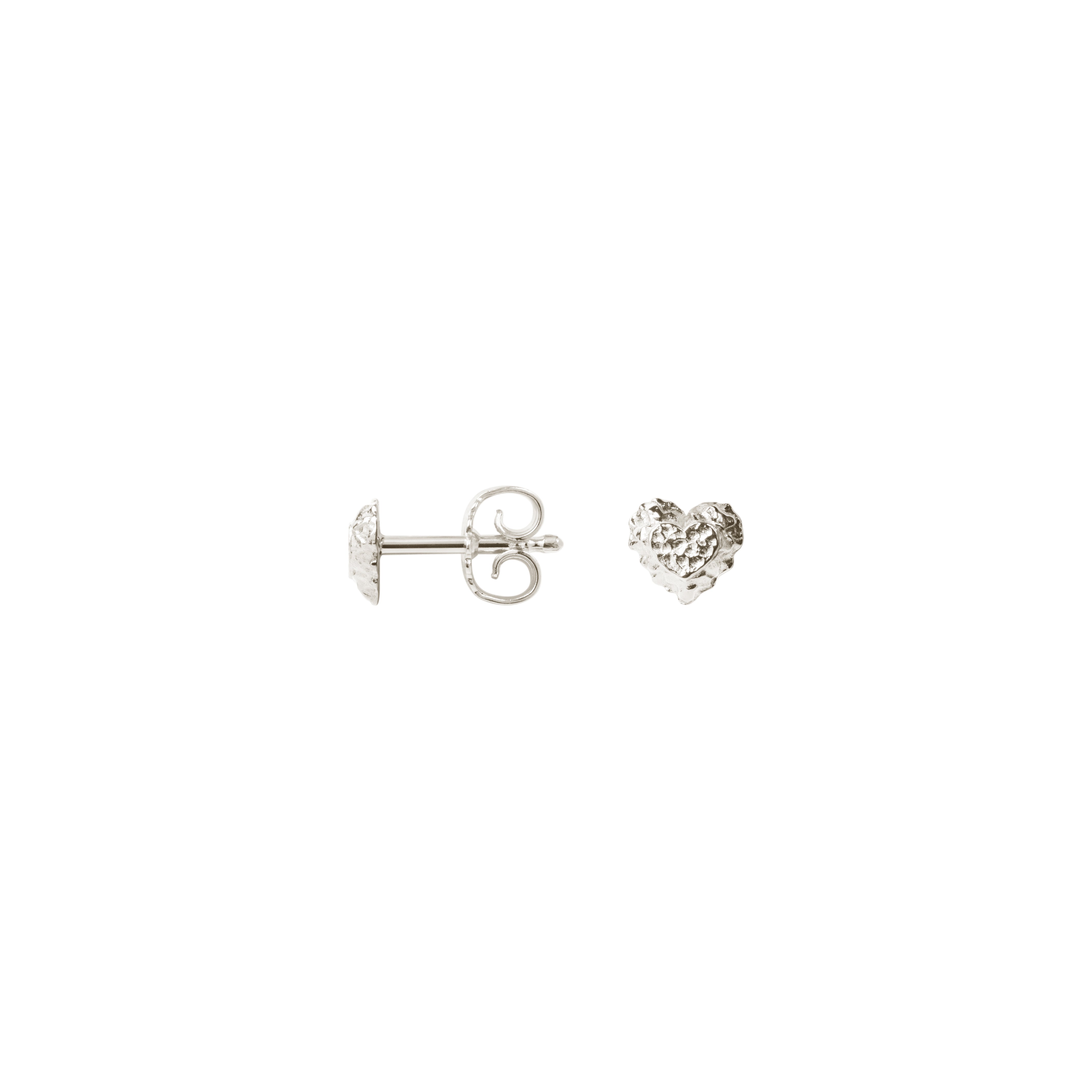 Camille Brinch Sparkly Heart Stud Earrings i sølv