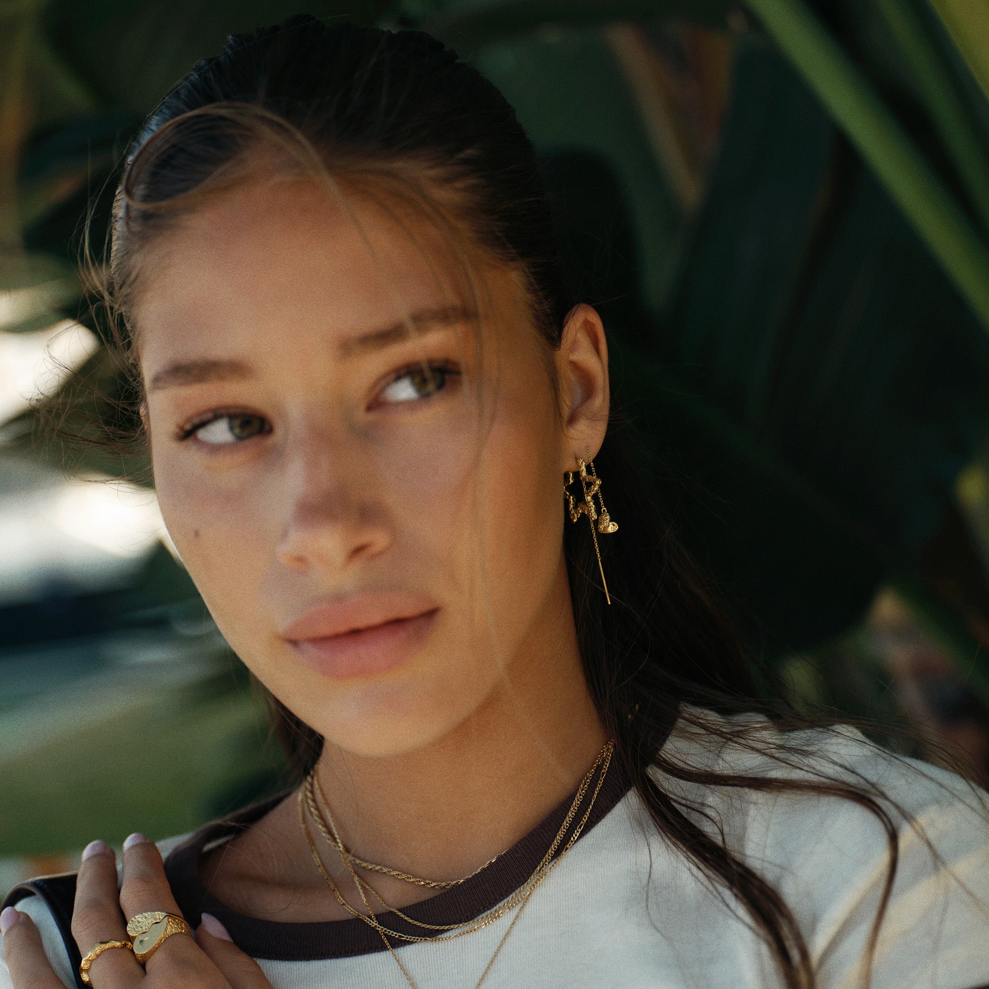 Camille Brinch Star Sparkly Hoops forgyldt styling