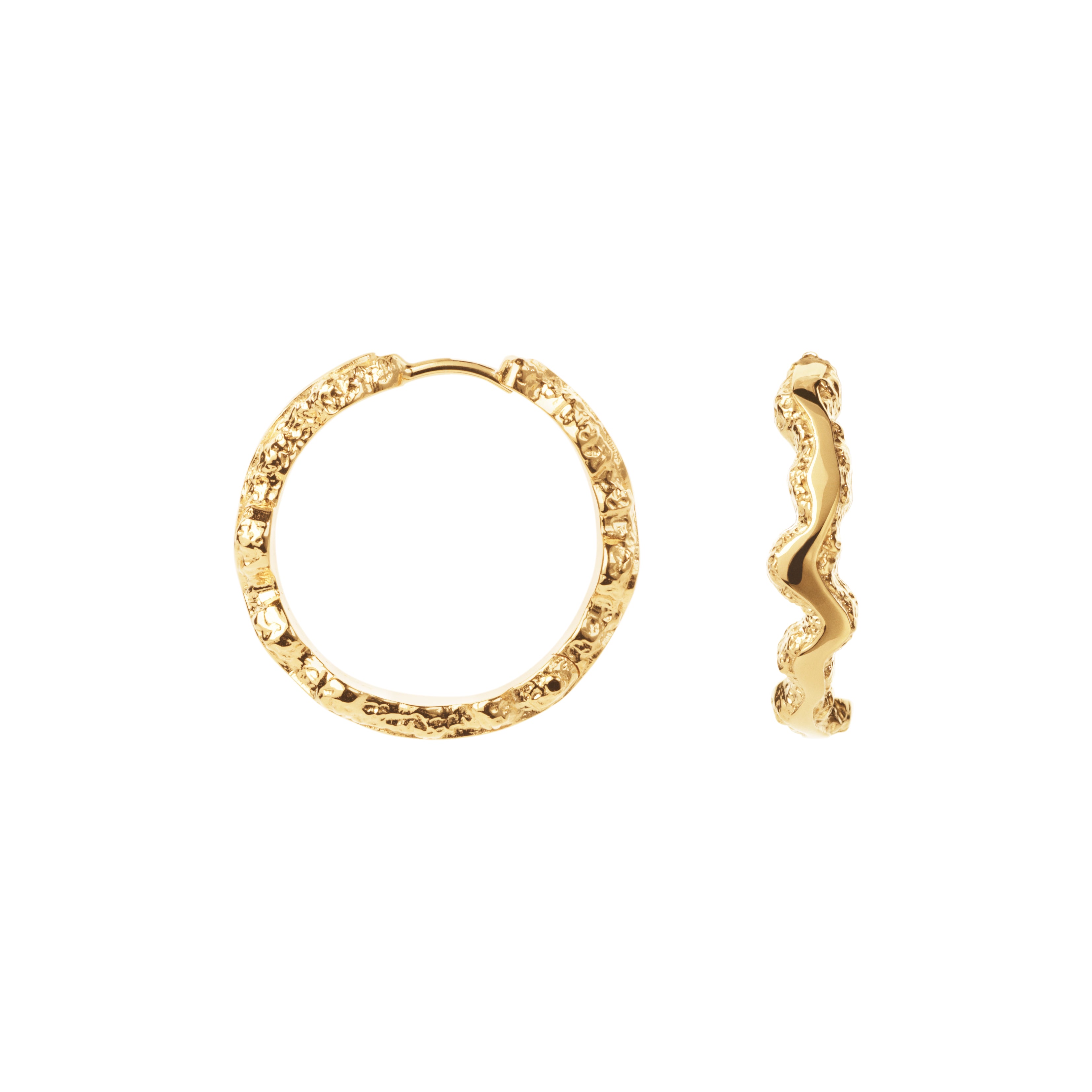 Camille Brinch Large Shiny Sparkly Hoops forgyldt