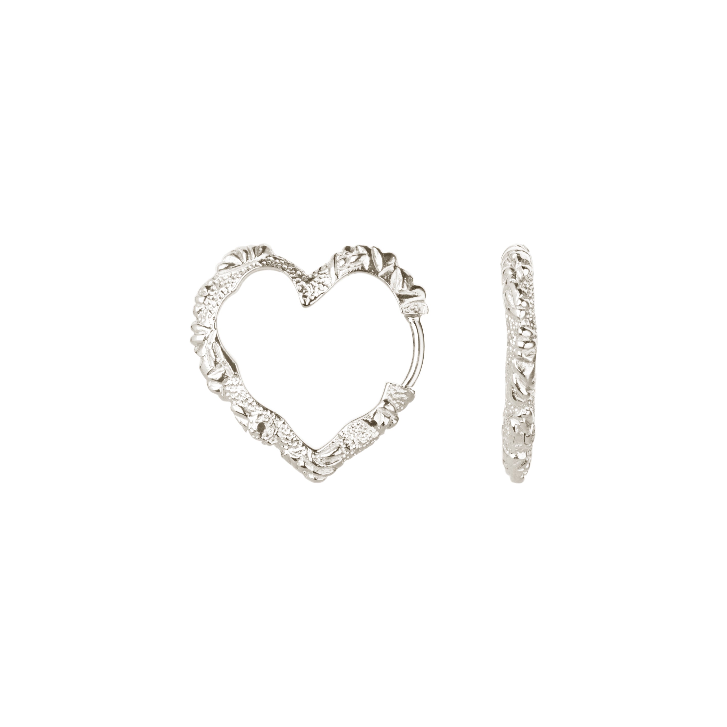 Camille Brinch Medium Heart Crush Hoops i sølv