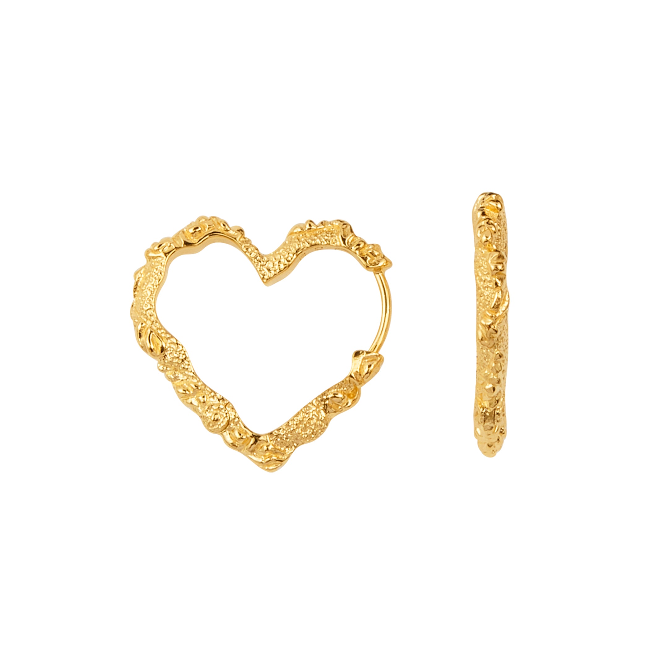 Camille Brinch Heart Crush Hoops forgyldt