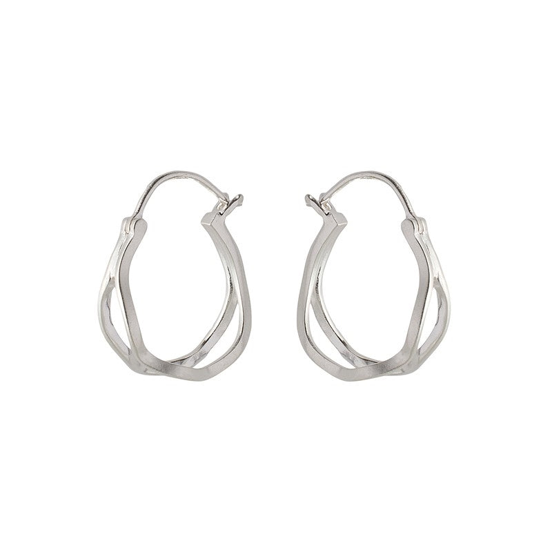Pernille Corydon Stream Hoops i sølv e-459-s