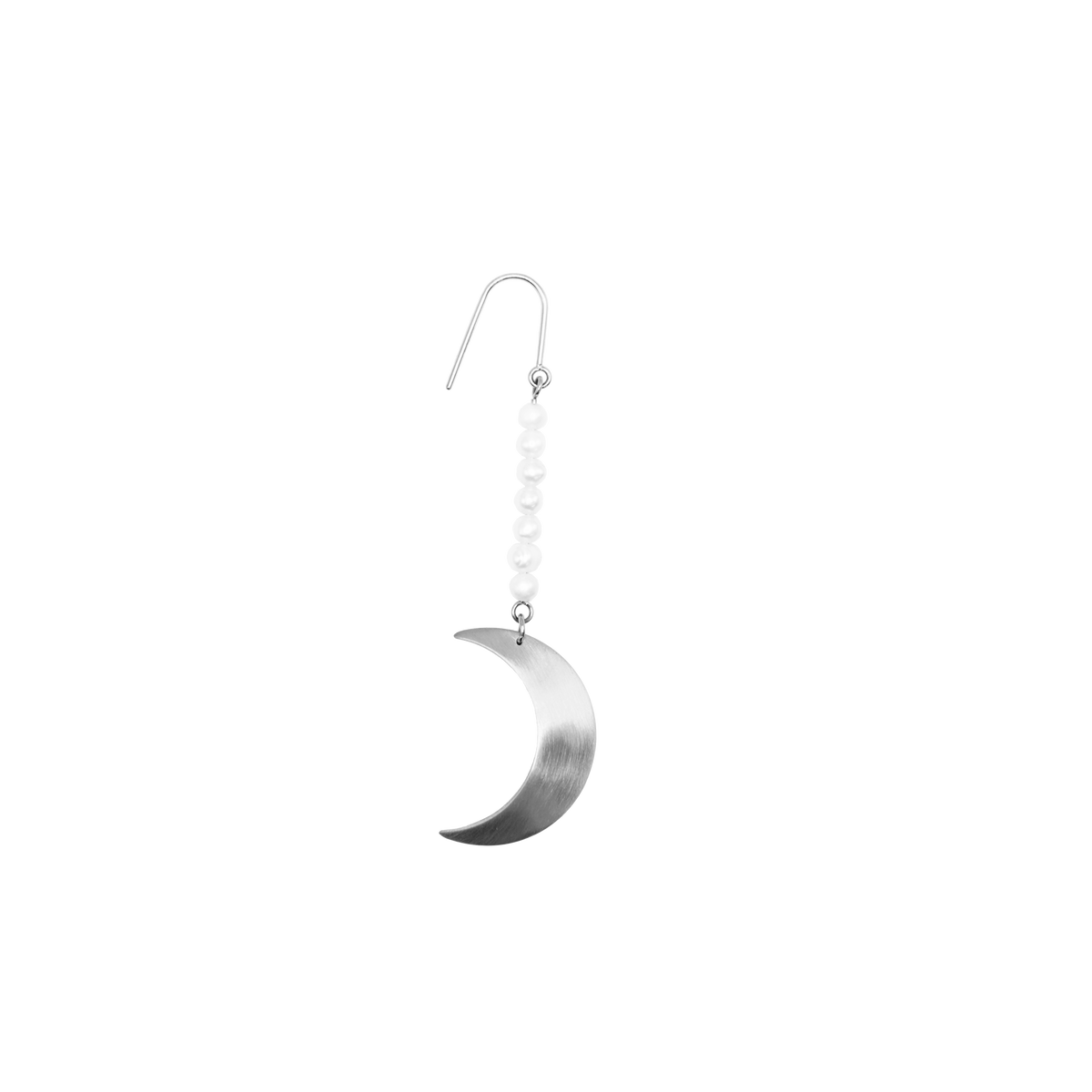 Jane Kønig Half Moon Pearl ørering i stål