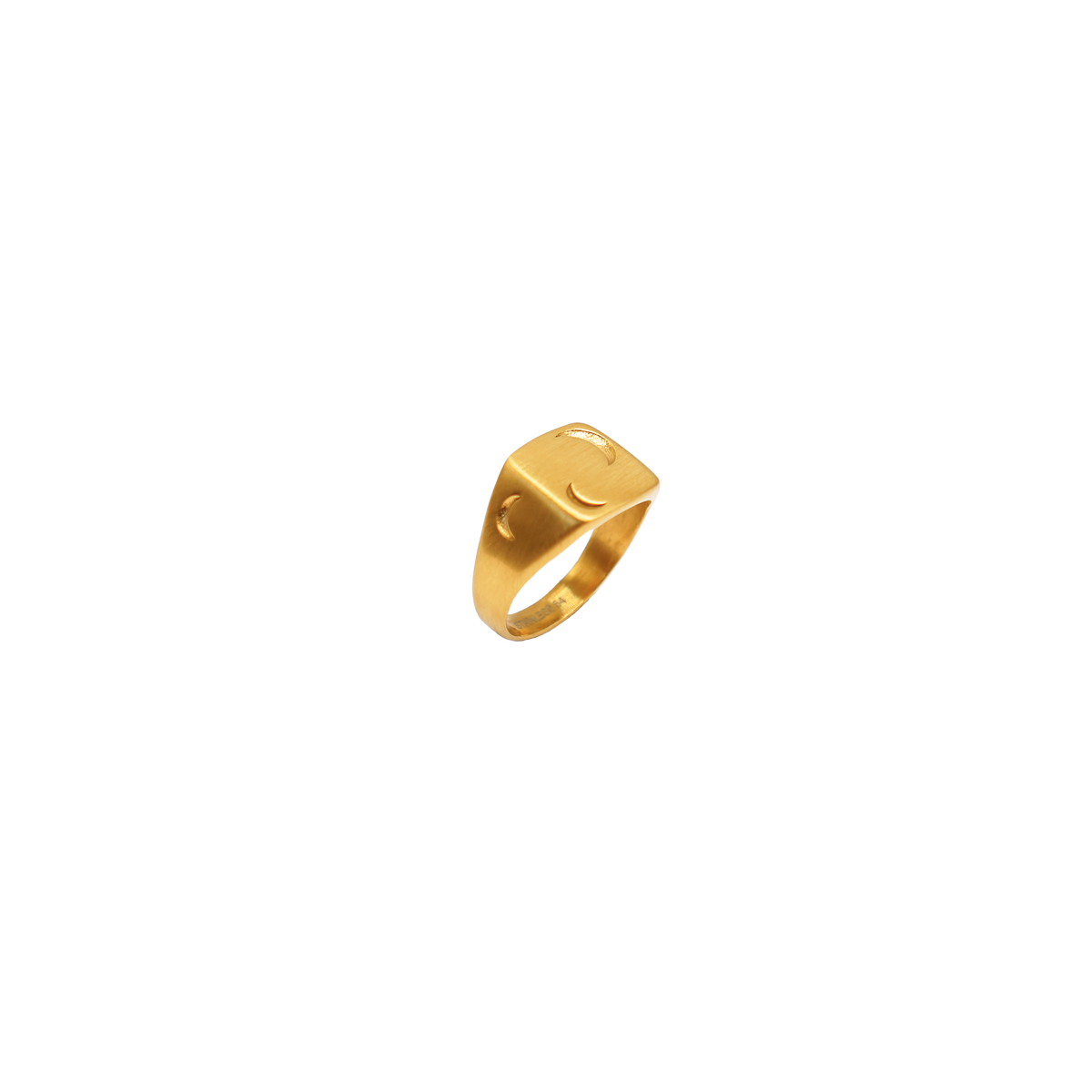 Jane Kønig Half Moon Signet Ring i forgyldt stål detaljebillede