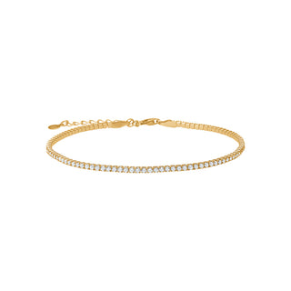 Klassisk tennisarmbånd med zirkonia, forgyldt