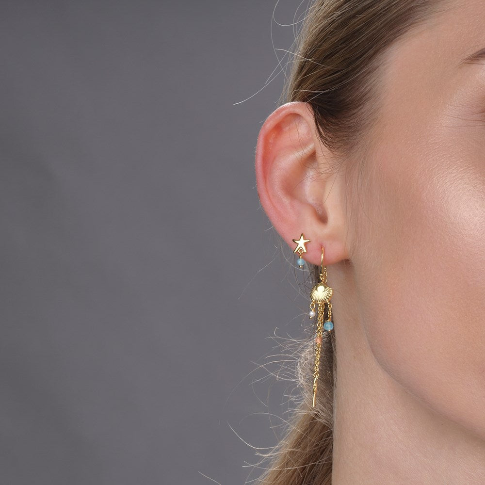 Nordahl Jewellery - Øreringe i forgyldt sølv SEASIDE52 båret af model
