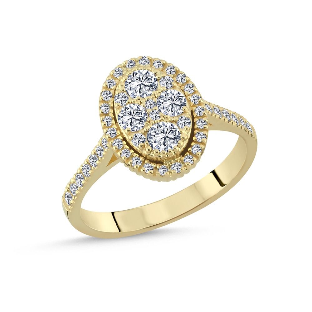 NURAN Posh ring i 14 kt guld med diamanter