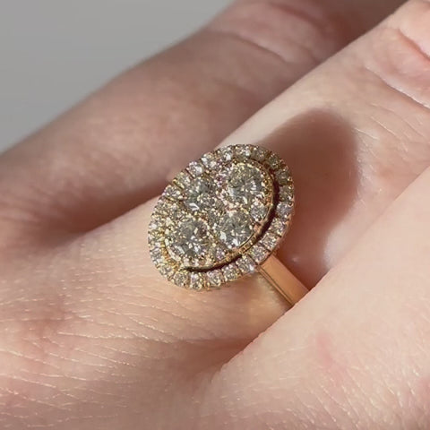 Nuran Posh diamantring i 14 kt guld med 0,64 ct. brillanter – set fra siden