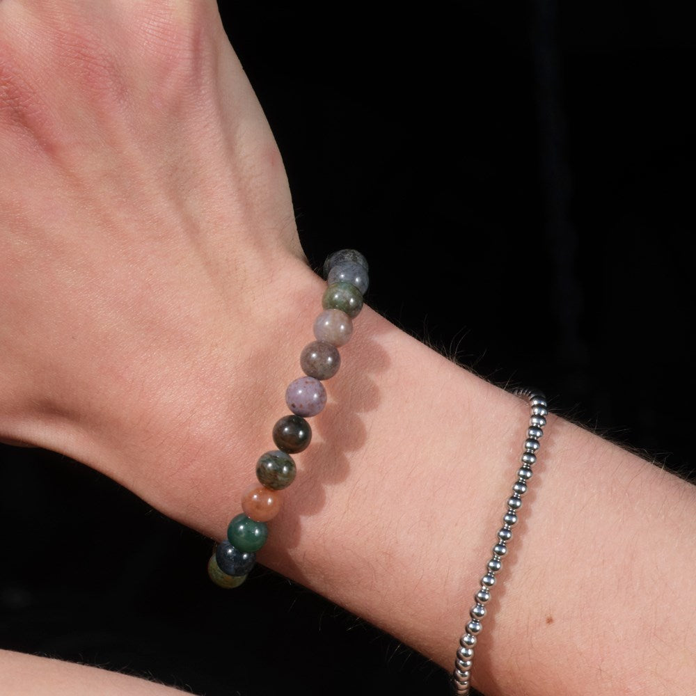 Son of Noa - SON armbånd med Indian agate i 6 mm One size båret af model i nærbillede