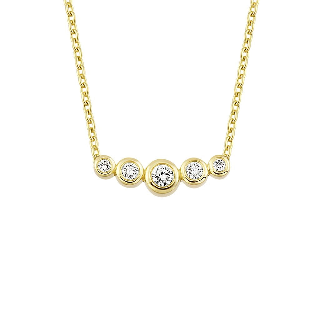 TUBE - 14 kt Guld diamant vedhæng i sat 1x0,04 + 2x0,02 + 2x0,01ct