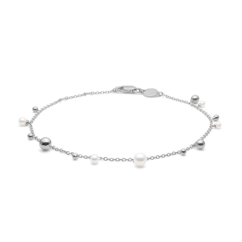 Bubbles n\' Pearls armbånd i sølv Mads Z 2153166