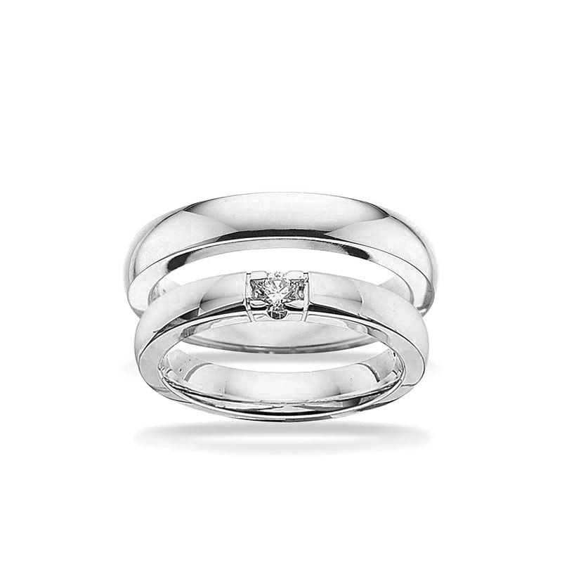 Vielsesringe - Grace hvidguld 14kt. i 3,25mm og 0,11ct.