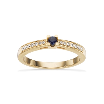 Kleopatra Queen ring i 14 kt guld m safir 7535,12sa