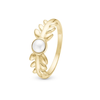 Christina Collect - PEARL & NATURE ring i forgyldt sølv