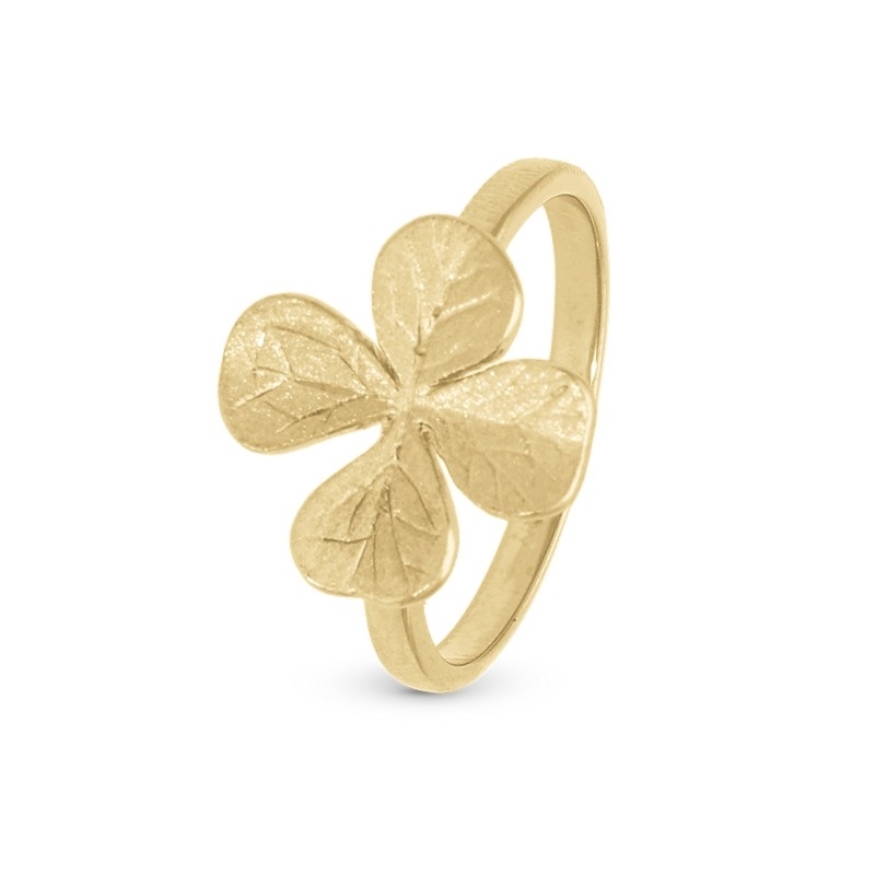 Christina Collect - FOUR LEAF CLOVER ring i forgyldt sølv