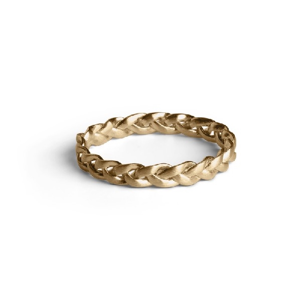 Jane Kønig Braided small braided ring i mat forgyldt sølv - str 50**