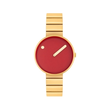 Picto Cinnamon Red skive m steel bracelet i IP guld