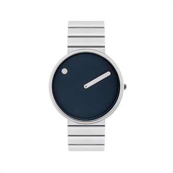 Picto - Navy Blue skive med steel bracelet i stål - 40 mm