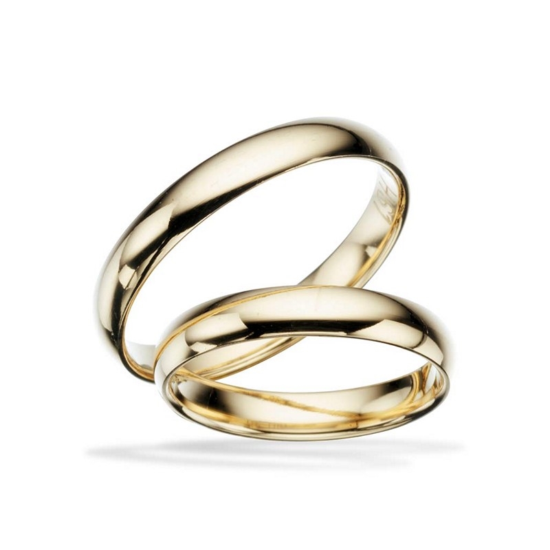 Vielsesringe - 8 til 14 kt. guld ringe med blank overflade i 3,5mm